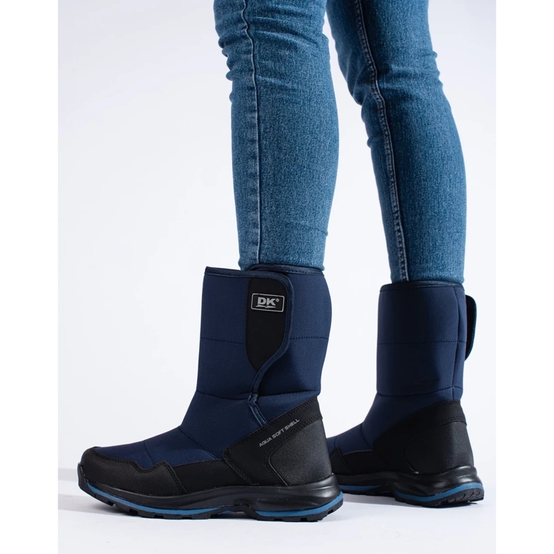 Women's snow boots with Velcro DK blue 1