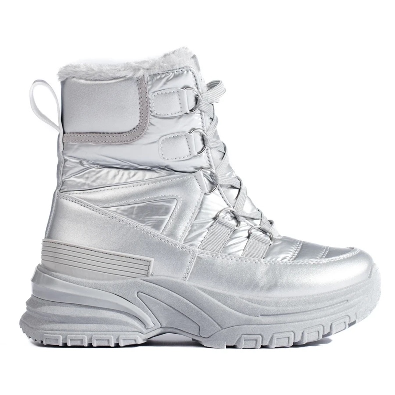 W. Potocki Women's silver snow boots with fur from Potocki 2