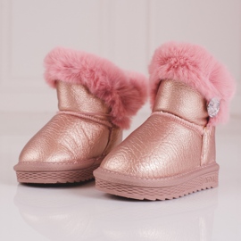 Pink snow boots for girls with fur 2 Pink snow boots for girls with fur 2
