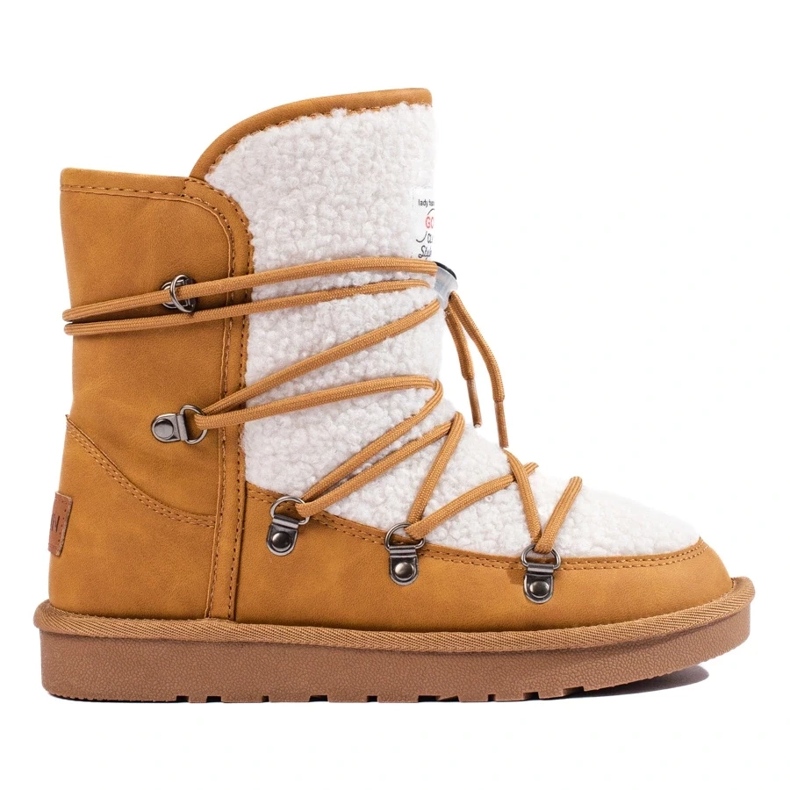 Warm camel women's snow boots brown 1
