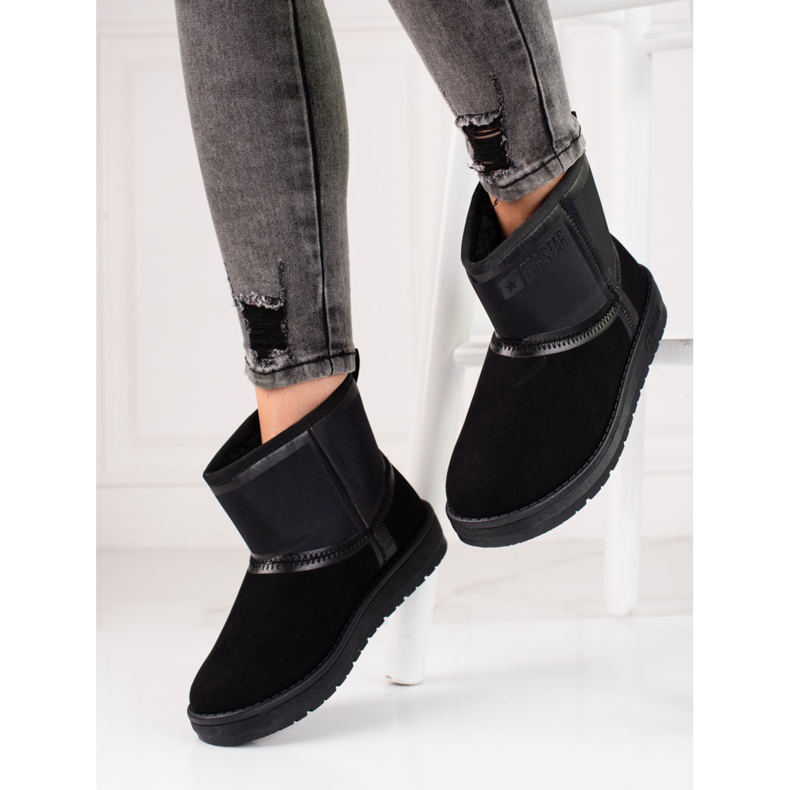 Black suede women's short snow boots Big Star KK274614 2 Black suede women's short snow boots Big Star KK274614 2