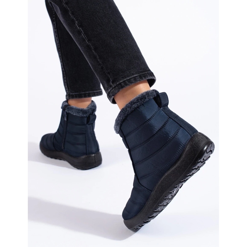 W. Potocki Navy blue women's over-the-ankle snow boots by Potocki 2