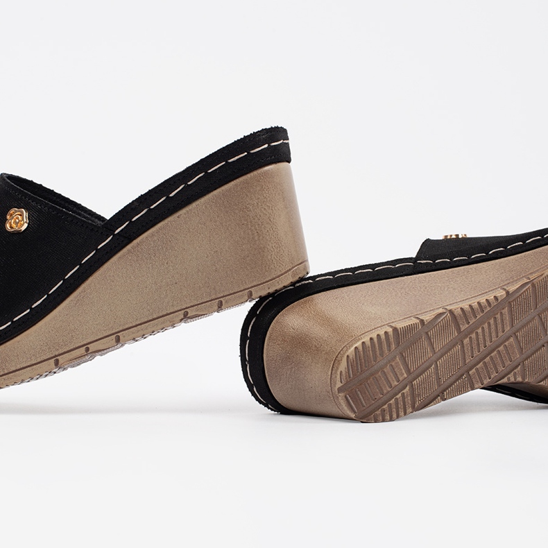 Goodin Black women's wedges 1