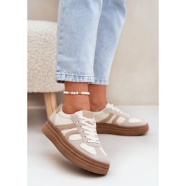 Women's sneakers on the platform dark beige 2