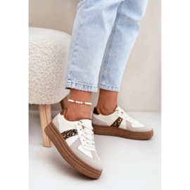 Women's sneakers on the platform leopard beige 2