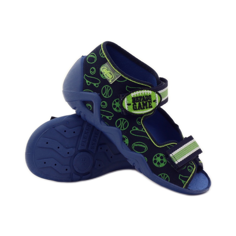 Befado children's shoes sandals slippers 250p070 navy blue green 3