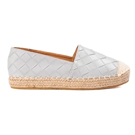 SHELOVET Quilted espadrilles grey 2