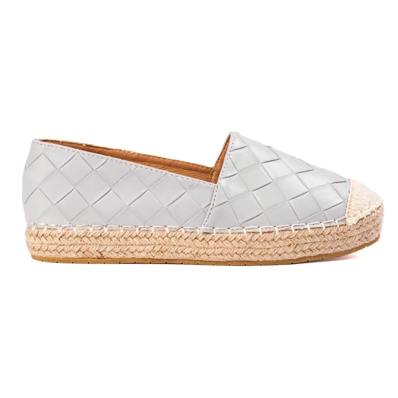 SHELOVET Quilted espadrilles grey 2