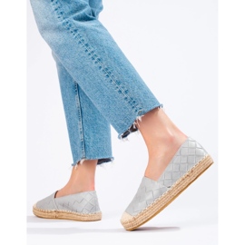 SHELOVET Quilted espadrilles grey 1