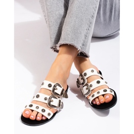 Seastar Stylish slippers with buckles white 1