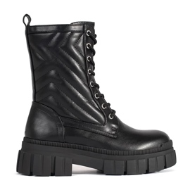 Trappers With Quilted Pattern black 1