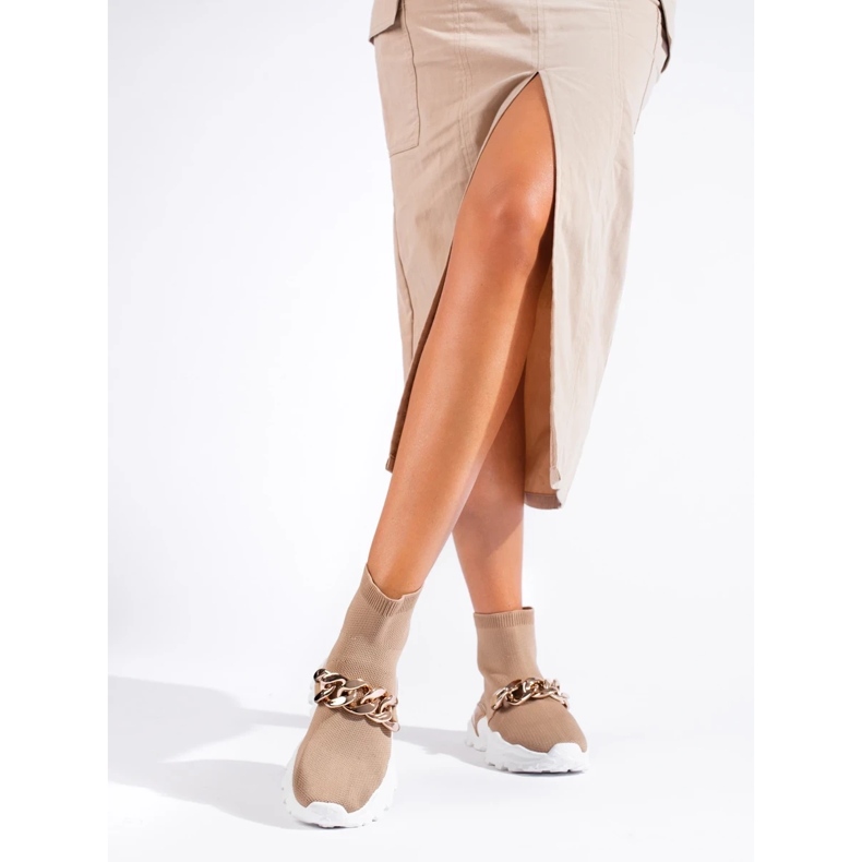 Slip-on Sneakers With Chain brown 1