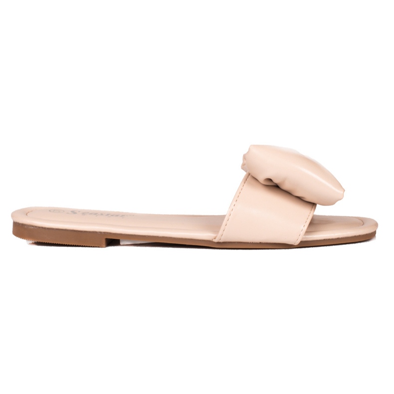Seastar Beige slippers with a bow 1