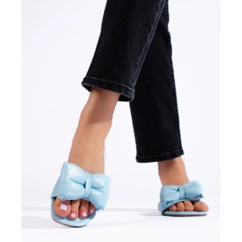 Seastar Blue slippers with a bow 2