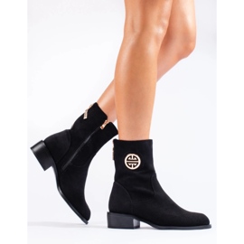 Women's black suede high boots 2