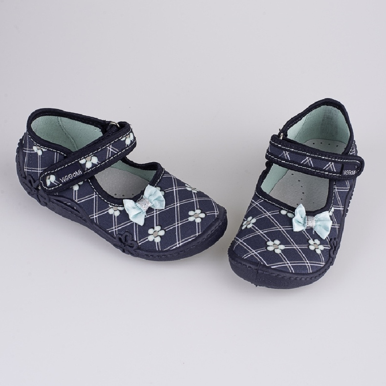 Girls' slippers Viggami Emma print blue 1