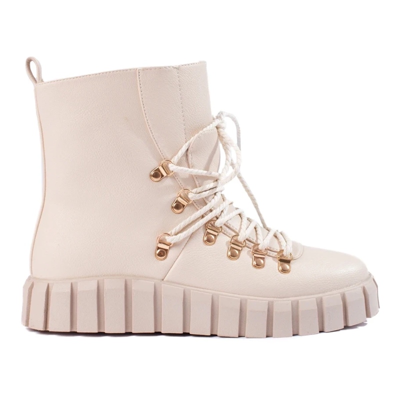 W. Potocki Ladies' beige insulated boots on the Potocki platform 1