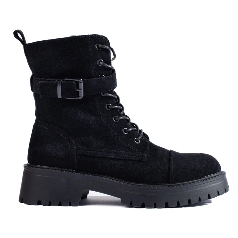 Suede women's baggies with a buckle black 1 Suede women's baggies with a buckle black 1