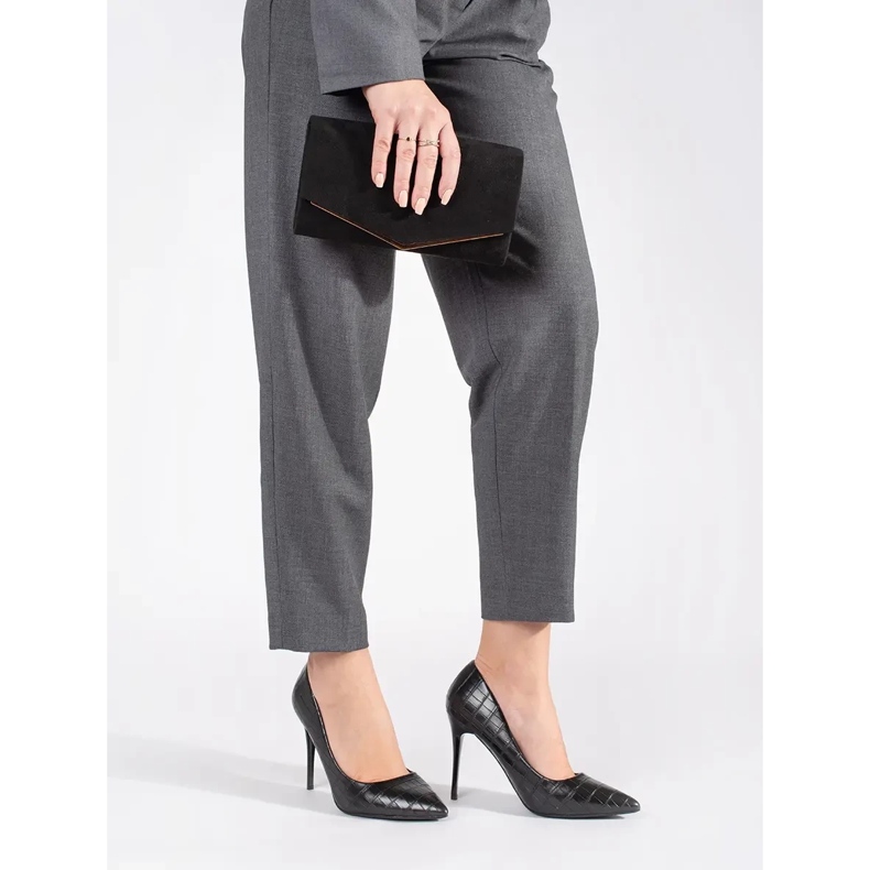 Fashionable women's pumps with a high heel black 2