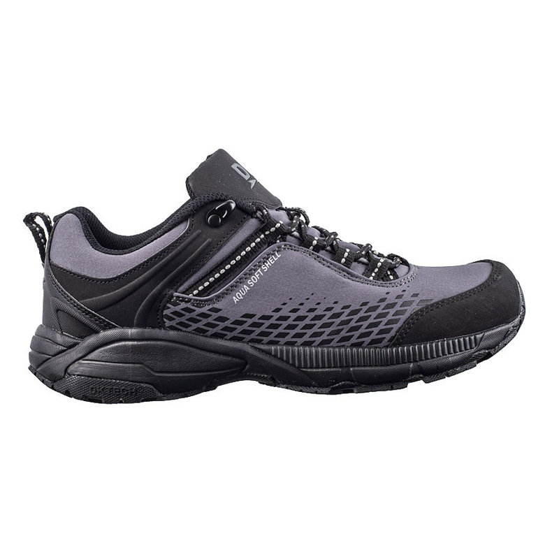 Men's trekking shoes on a thick DK gray sole black 1