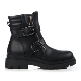 Women's Work Boots with Buckles black 1