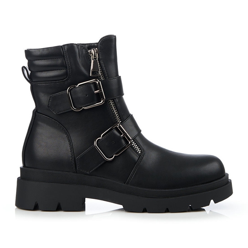 Women's Work Boots with Buckles black 1