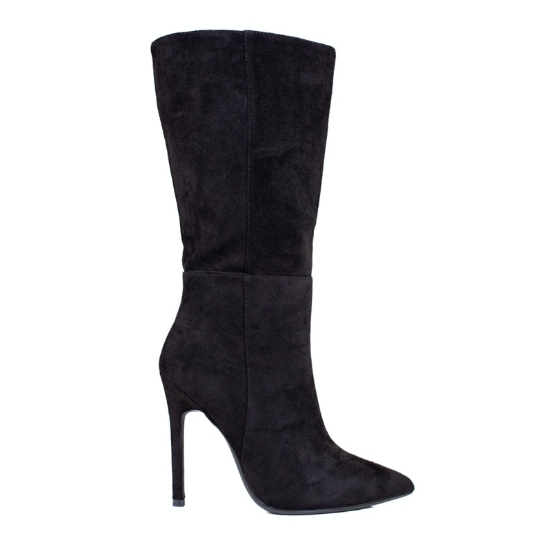 Women's black high heel boots 1
