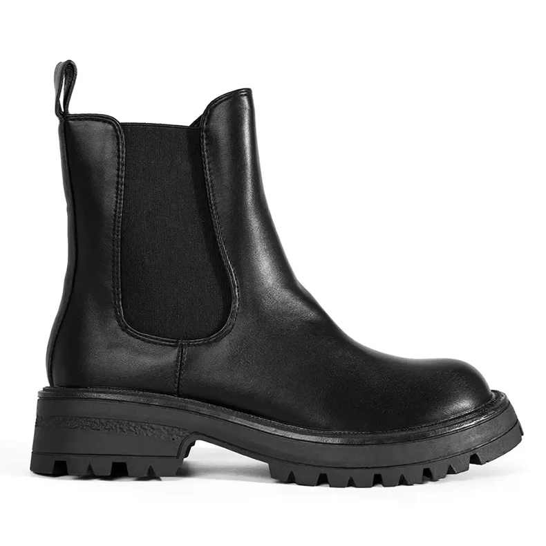 Women's black Chelsea boots on the platform 2