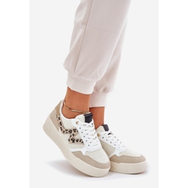 Women's sports shoes on the platform leopard beige 1 Women's sports shoes on the platform leopard beige 1