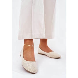 Flat women's ballerinas with golden glitter 2
