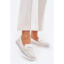 Women's Moccasins Made of Eco Leather, Gold golden 1