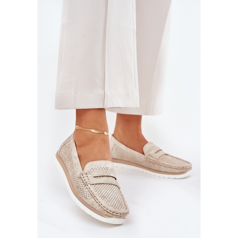 Women's moccasins with eco leather silver 1 Women's moccasins with eco leather silver 1