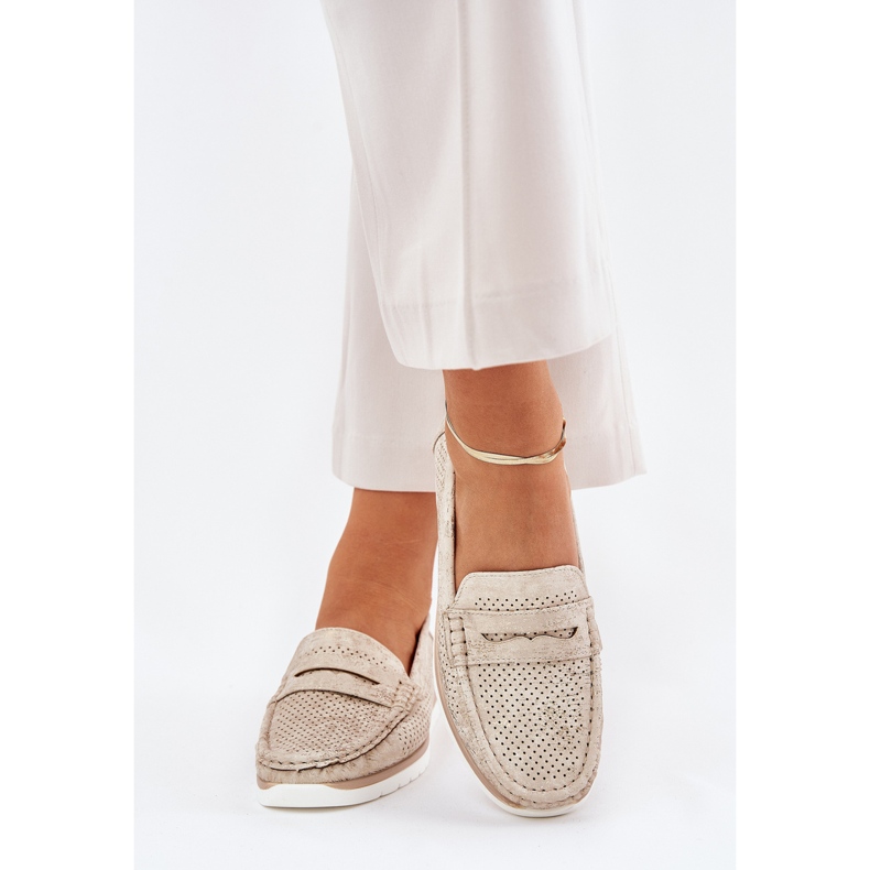Women's moccasins with eco leather silver 2