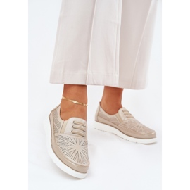 Women's shoes, openwork golden golden shoes 2