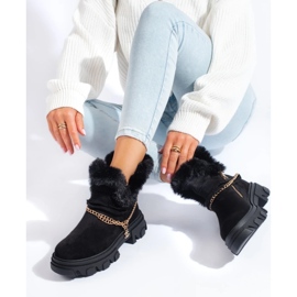 Women's suede ankle boots on the platform black 2 Women's suede ankle boots on the platform black 2