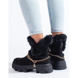 Women's suede ankle boots on the platform black 1 Women's suede ankle boots on the platform black 1