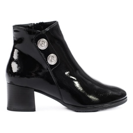 Classic patent leather women's ankle boots black 1