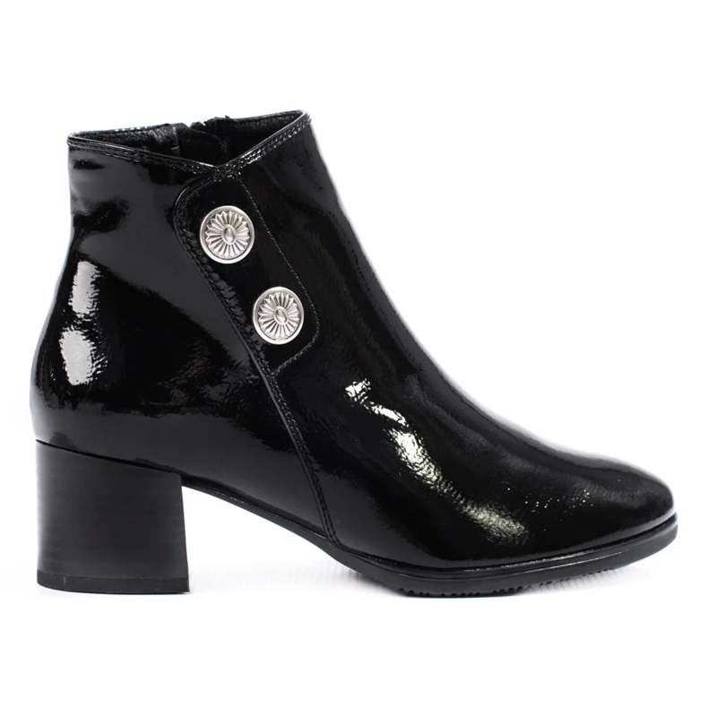 Classic patent leather women's ankle boots black 1