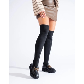 Black women's boots with elastic shaft 1 Black women's boots with elastic shaft 1