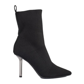 Matching women's ankle boots with a high heel black 1
