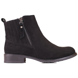 Women's suede low boots black 1