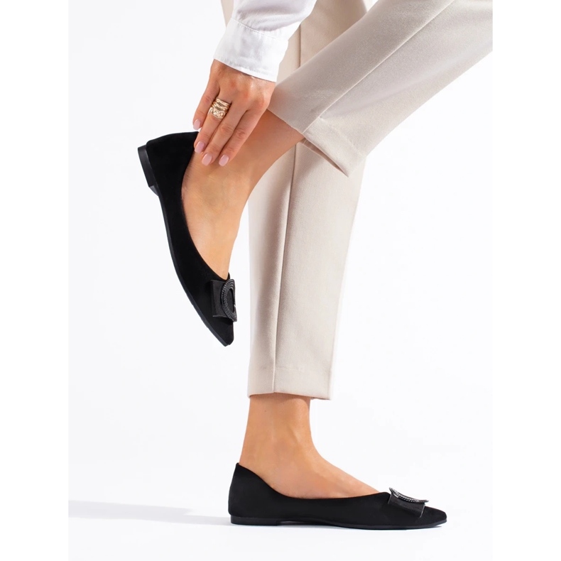 Women's suede ballet flats black 1 Women's suede ballet flats black 1
