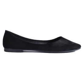 Comfortable suede ballerinas black 2