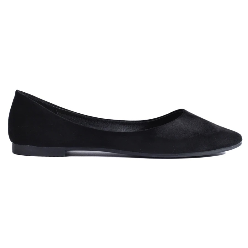 Comfortable suede ballerinas black 2