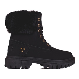 Black women's boots with fur 1