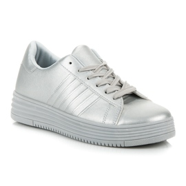 Silver sneakers grey 1