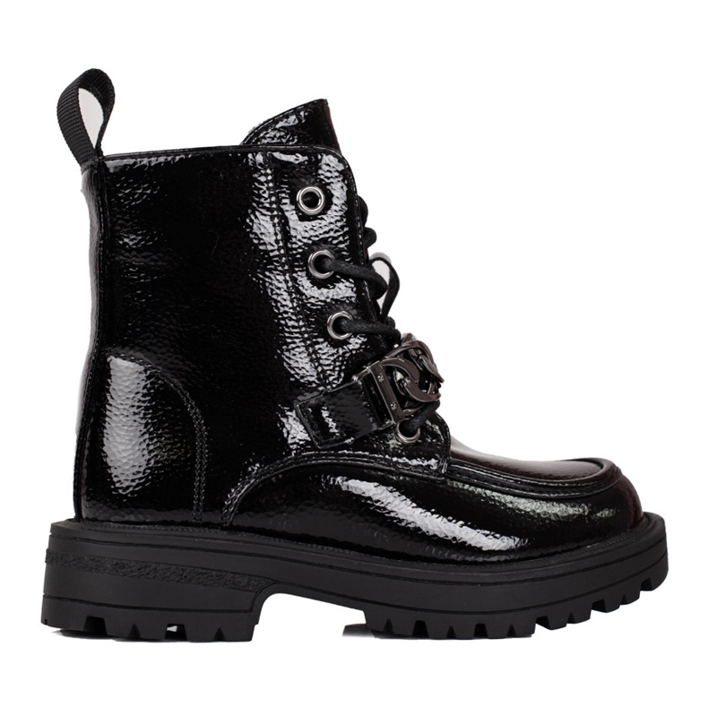 Black lace-up boots for girls 1