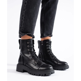 Black women's eco-leather workers' boots 1