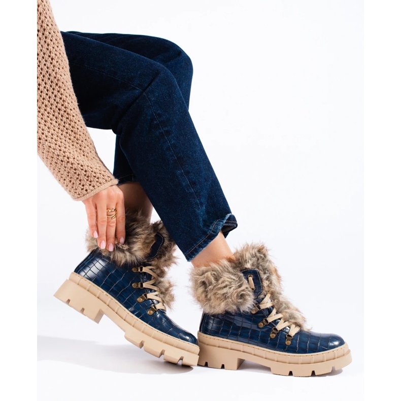 Goodin Women's blue fur boots 1 Goodin Women's blue fur boots 1