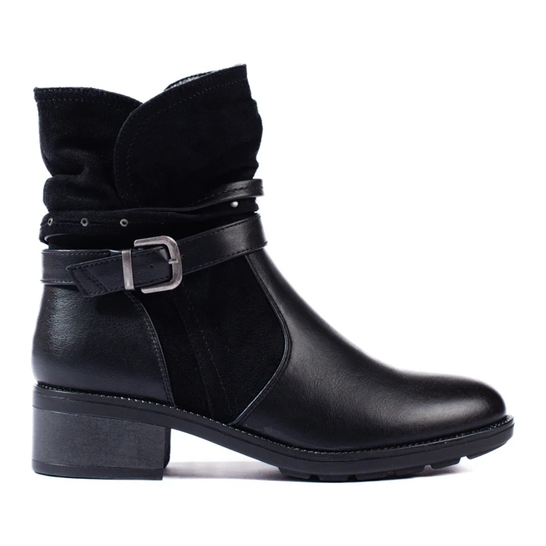 Women's ankle boots with decorative strap black 2